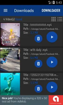 FDownloader - Video downloader for Facebook android App screenshot 3